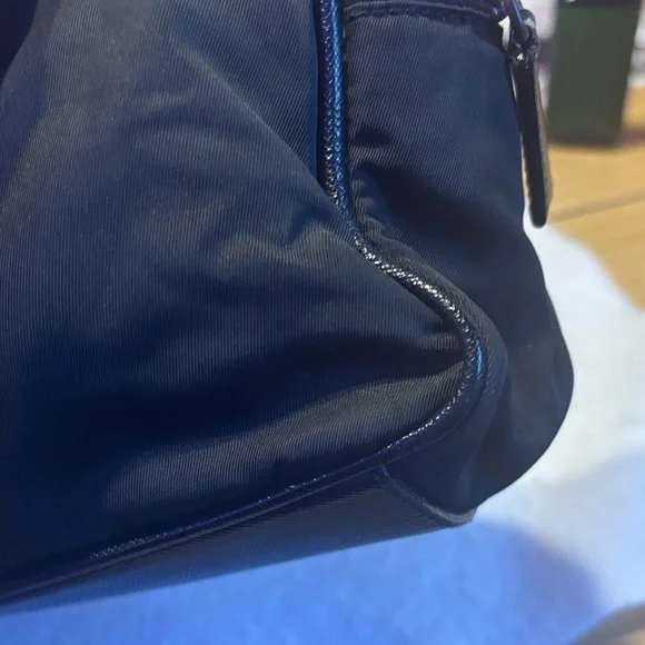 Prada $25 start Vintage Black Nylon Tote with Gold Accents - Picture 10 of 17
